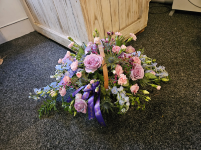 Pastel Basket - A beautiful basket in soft pink, lilac and blue tones